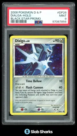2008 POKEMON DIAMOND & PEARL BLACK STAR PROMOS #DP26 DIALGA HOLO PSA 9 - Image 1