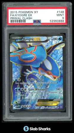 2015 POKEMON XY PRIMAL CLASH #148/160 KYOGRE EX FULL ART ULTRA RARE PSA 9 - Image 1