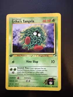 Pokemon TCG Erika's Tangela 79/132 1st Edition WOTC Gym Heroes LP 79/132 - Image 1