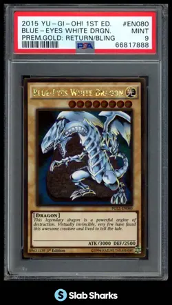 2015 YU-GI-OH! #PBGL-EN080 1ST EDITION BLUE-EYES WHITE DRAGON MINT PSA 9 - Image 1