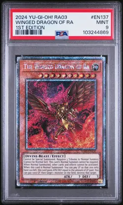 2024 YU-GI-OH! QUARTER CENTURY BONANZA 1ST EDITION THE WINGED DRAGON OF RA PSA 9 - Image 1