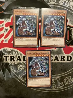 Yugioh! 3x Blue-Eyes White Dragon SDWD-EN002 Common NM - Image 1