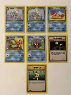 Vintage Pokemon Lot Of 7 Cards WOTC Fossil Set 1st Edition 1998 - NM/LP! - Image 1