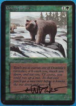 Grizzly Bears Alpha NM Green Common SIGNED MAGIC MTG CARD (ID# 504603) ABUGames - Image 1