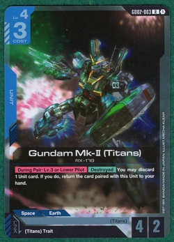 Gundam Mk-II (Titans) - Dual Impact GD02-003 - Gundam Card Game TCG Card - Image 2
