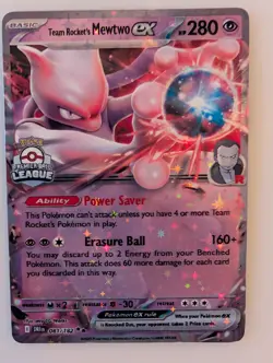[CUSTOM-MADE] Team Rocket's Mewtwo Premier Ball League Star Holo Pokemon Card - Image 1