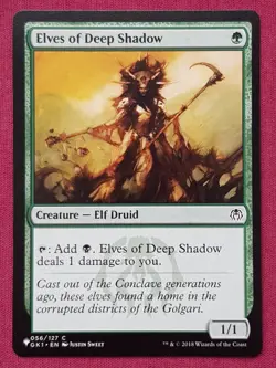 Magic The Gathering MYSTERY BOOSTER ELVES OF DEEP SHADOW green card MTG - Image 1