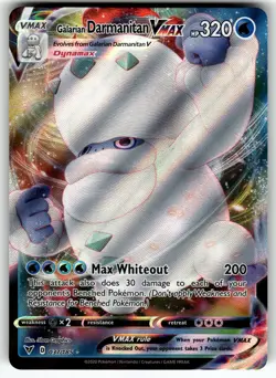 Galarian Darmanitan VMAX 037/185 SWSH04: Vivid Voltage NM Pokemon Card TCG - Image 1