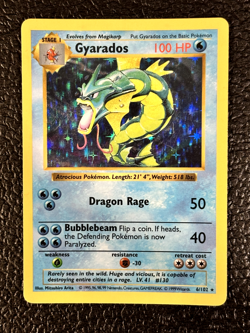 Gyarados - 6/102 - Shadowless Holo Rare Base Set 1999 - Pokemon Card - LP/MP - Image 1