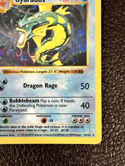 Gyarados - 6/102 - Shadowless Holo Rare Base Set 1999 - Pokemon Card - LP/MP - Image 4