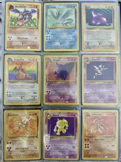 Pokemon WOTC fossil COMPLETE NON HOLO SET 17/62 ALL 47 cards & binder included! - Image 1