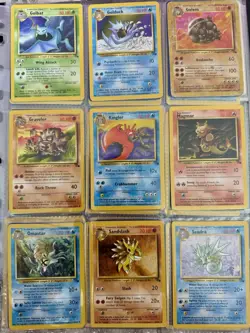 Pokemon WOTC fossil COMPLETE NON HOLO SET 17/62 ALL 47 cards & binder included! - Image 3