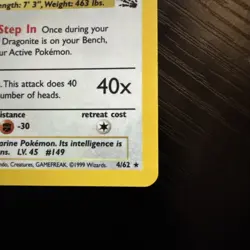 Pokemon TCG Dragonite Fossil Holo Rare Card 4/62 Unlimited MP-LP Condition - Image 2