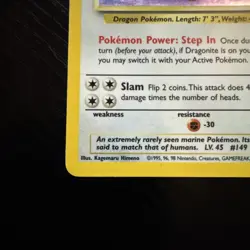 Pokemon TCG Dragonite Fossil Holo Rare Card 4/62 Unlimited MP-LP Condition - Image 3