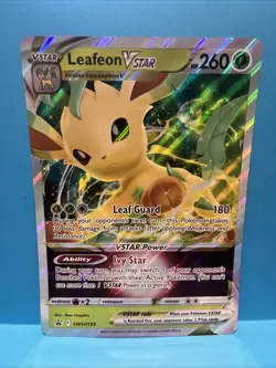 Pokemon TCG Leafeon VSTAR SWSH195 Black Star Promo Card NM Condition Jumbo - Image 1