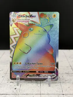 Pokemon TCG Vivid Voltage Rainbow Pikachu VMAX Secret Rare Card 188/185 - Image 1