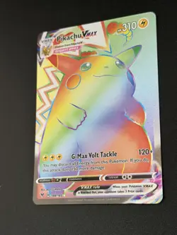 Pokemon TCG Vivid Voltage Rainbow Pikachu VMAX Secret Rare Card 188/185 - Image 4