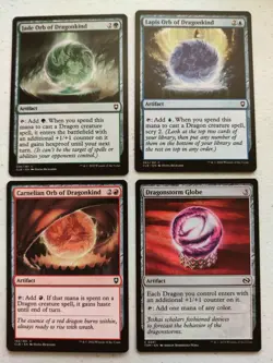 MTG Magic Carnelian Jade Lapis Orb of Dragonkind Dragonstorm Globe Lot Of 4 - Image 1