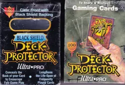 2 UNOPENED ULTRA PRO DECK-PROTECTORS - 1996 BLACK SHIELD AND 1995 CLEAR - Image 1
