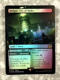 Midgar, City of Mako (Borderless) #313 FOIL MTG Final Fantasy FIN NM X1 - Image 1