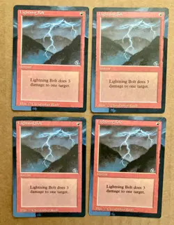 Lightning Bolts (Revised) ALTERED playset of Four (4) - handpainted [Set A] - Image 1