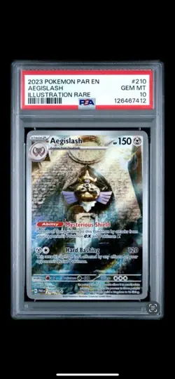 2023 Pokemon SV Paradox Rift Aegislash #210/182 PSA 10 - Image 1
