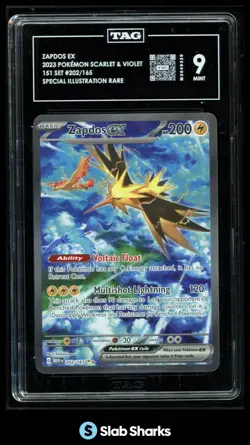 2023 POKEMON SV 151 - MEW EN #202/165 ZAPDOS EX SPECIAL ILLUSTRATION RARE TAG 9 - Image 1
