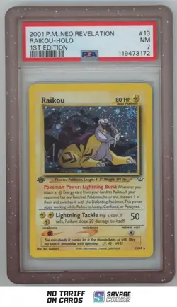 2001 Pokemon Neo - Revelation Raikou PSA 7 #13/64 Basic/Rare Holo - Image 1