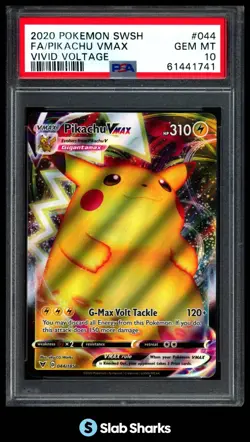 2020 POKEMON SW&SH VIVID VOLTAGE #044/185 PIKACHU VMAX FA ULTRA RARE PSA 10 - Image 1