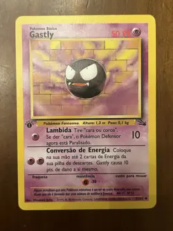 Pokemon TCG | SPANISH Gastly 33/62 1st Edition Regular LP | Fossil - Image 1