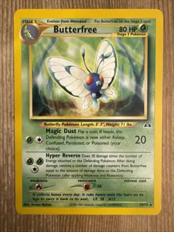 Butterfree - 19/75 - Rare Neo Discovery Unlimited Singles Pokemon LP - Image 1