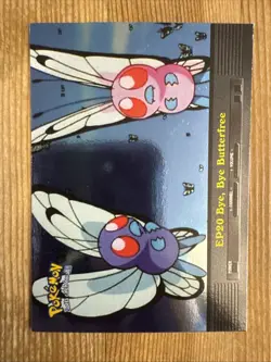 Pokemon Topps EP20 Bye, Bye Butterfree TV Animation Blue Logo Holo LP - Image 1