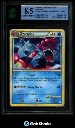 2010 POKEMON HEARTGOLD & SOULSILVER BASE SET #123/123 GYARADOS HOLO RARE MNT 8.5 - Image 1