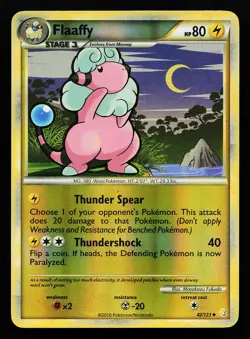 Flaaffy 42/123 Reverse Holo HeartGold SoulSilver Pokemon Card - Image 1