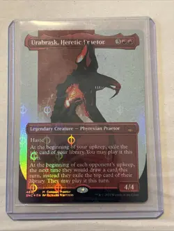 MTG Magic the Gathering Card LP - Urabrask Heretic Praetor 469 Borderless FOIL - Image 1