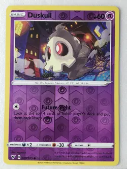 REVERSE HOLO Duskull 06/185 NM / M - Vivid Voltage Pokemon Card - nagimiso Art - Image 1
