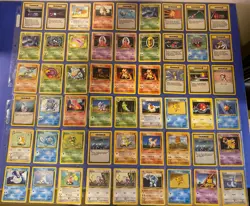 Lot Of 54 Pokemon Base Set Cards - Image 1