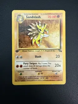 Pokemon TCG Sandslash Fossil 41 Regular 1st Edition Uncommon Card - Image 2