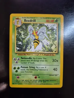 Beedrill 17/102 Base Set Unlimited Rare WotC Pokemon TCG Card LP/NM - Image 1