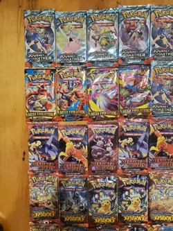 Pokemon Card Lot 36 Booster Packs sealed Destined Rivals Mega Journey Surging Sp - Image 2
