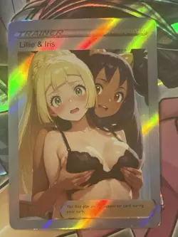 Pokemon Lillie & Iris Anime Waifu Custom DIY Trainer Art Sexy Pokemon card - Image 2
