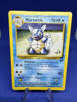 Wartortle Gold W Stamp Stamped Pokemon Card - WOTC Promo - Base 2 - 63/130 - Image 1