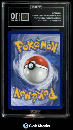 2021 POKEMON SW&SH CELEBRATIONS UMBREON GOLD STAR CLASSIC COLLECTION TAG 10 - Image 2