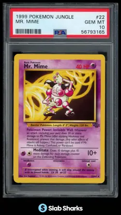 1999 POKEMON JUNGLE #22/64 MR. MIME PSA 10 - Image 1