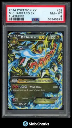 2014 POKEMON XY FLASHFIRE #69/106 CHARIZARD PROMOS HOLO PSA 8 - Image 1
