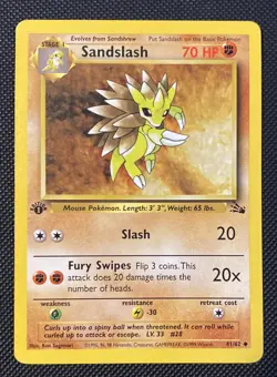 Sandslash 41/62 Pokemon Fossil 1st Edition NM 1999 - Image 1