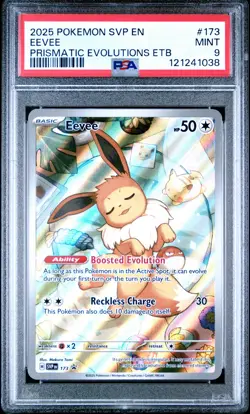 2025 POKEMON SVP EN-SV BLACK STAR PROMO #173 EEVEE PSA 9 - Image 1
