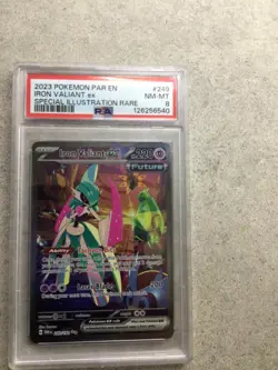 Pokemon Iron Valiant EX Paradox Rift Special Illustration Rare PSA 8 - Image 1