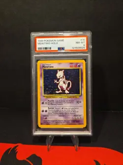 1999 Pokemon TCG Mewtwo Base Set Holo Unlimited Rare PSA 8 - Image 1