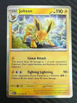 Pokemon TCG Scarlet And Violet 151 Jolteon Holo Rare 135/165 NM - Image 1